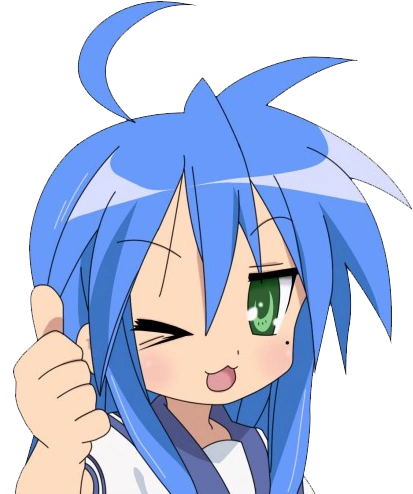 Konata Izumi gives you a thumbs-up.